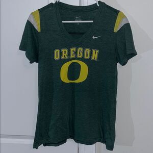 women’s Oregon Ducks UO V Neck Jersey T Shirt Champions Green Baseball Football